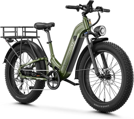 M1 Pro Electric Bike, 1800W Peak Motor Electric Bike for Adults, 48V 17.5Ah, 26'' x 4.0'' Fat Tire Electric Mountain Bike, Ebike with 85 Miles, 36MPH, 7 Speed 110Nm and Dual Suspension