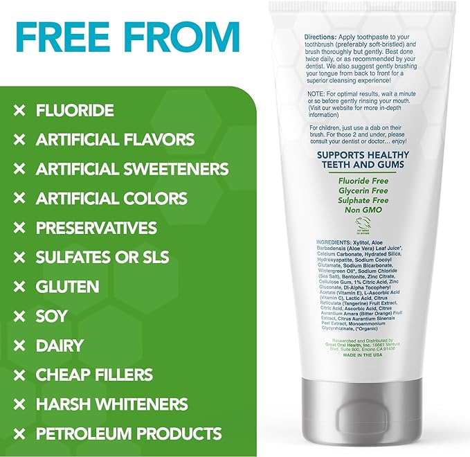 Nano hydroxyapatite Toothpaste Fluoride Free | Pro Remineralizing Toothpaste Plus Anti Cavity Xylitol – Dentist Formulated Tooth Remineralization for Sensitive Teeth & Enamel Support in Wintermint