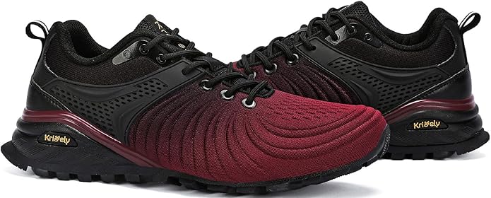 Kricely Men's Walking Shoes Breathable Lightweight Fashion Sneakers Non Slip Sport Gym Jogging Trail Running Shoes