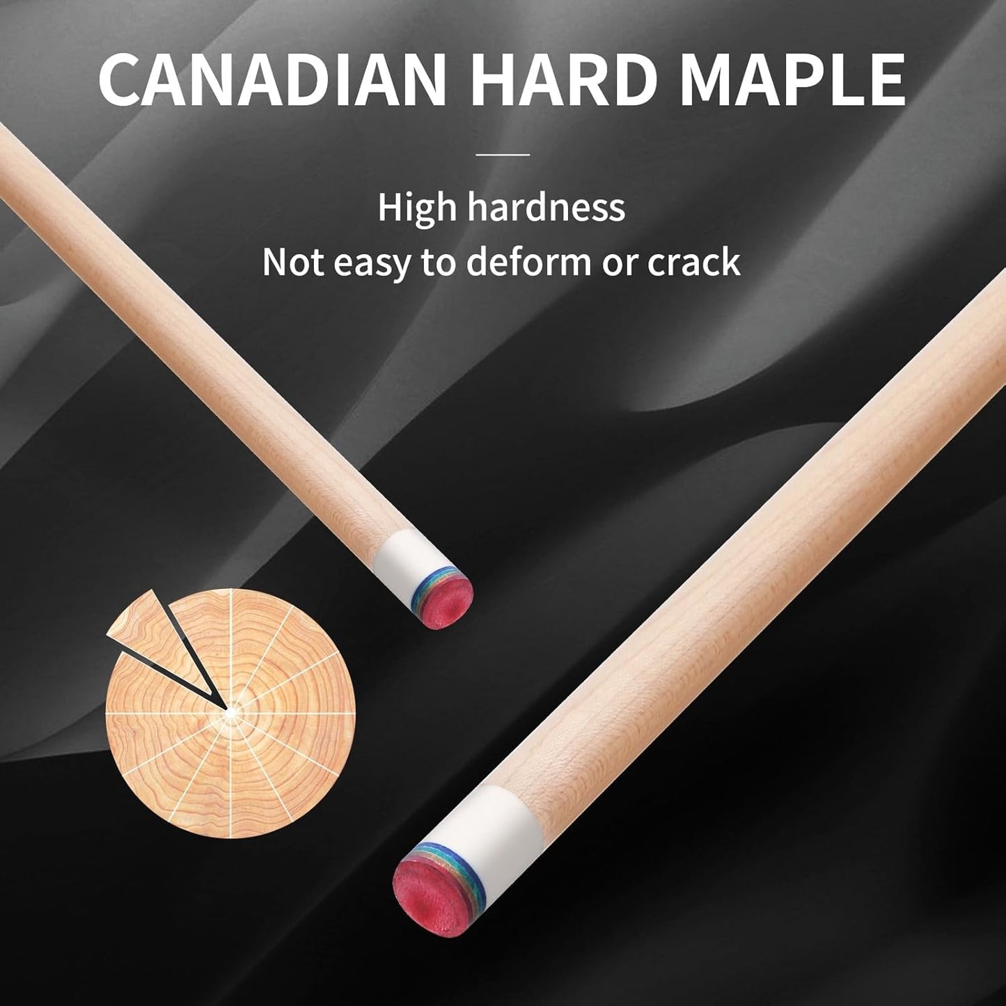 Kmise Professional Pool Cue Stick - 19 20 21oz Canadian Maple Cue Sticks, Low Deflection Shaft with Telescopic Carbon Fiber Extension, Pool Sticks for Aults, Billiard Cue Sticks with Leather Cue Case