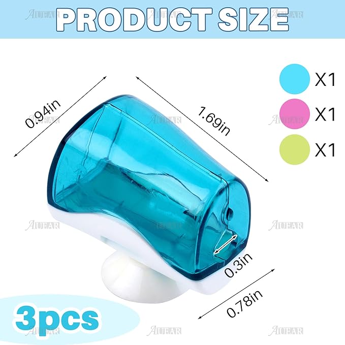 AUEAR, 3 Pack Toothbrush Head Covers with Suction Cup Anti Dust Wall Mirror Toothbrushes Holder Protective Case for Bathroom Home Travel Outdoor & Camping