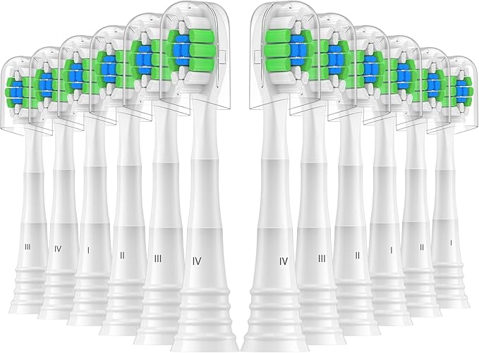 Replacement Toothbrush Heads Compatible with AquaSonic Black Series Vibe Series Black Series Pro Vibe Series Pro Elite Series Electric Toothbrush, 12 Count, White