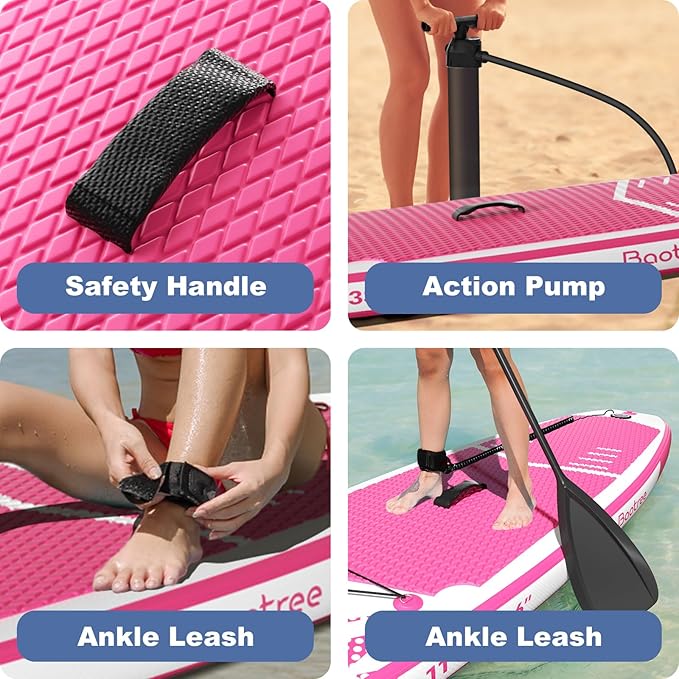 Inflatable Stand Up Paddle Board (6'' Thick) - Premium SUP Board with Durable SUP Accessories & Non-Slip Deck | Includes Paddle Pump & Backpack | for Adults/Youth