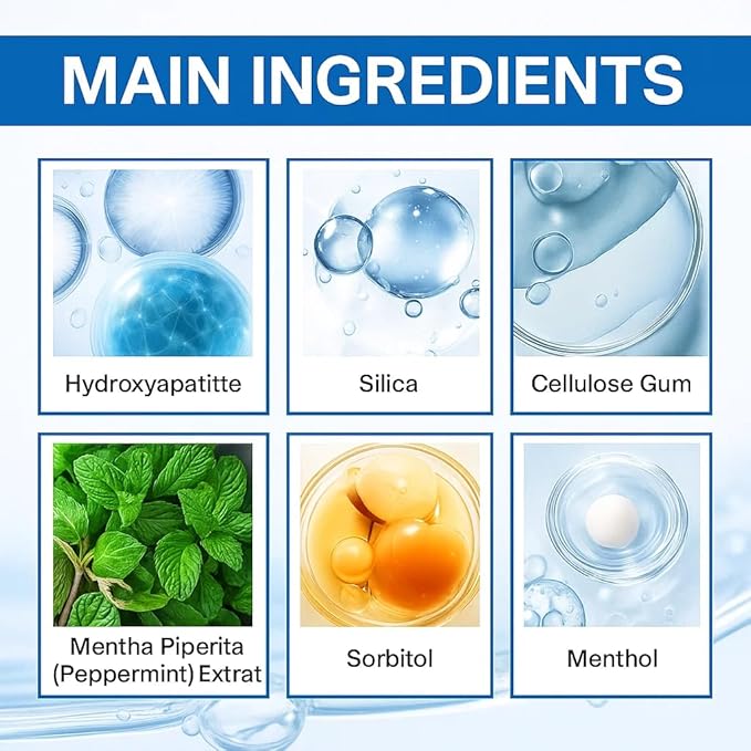 7.5% Hydroxyapatite Toothpaste – Fluoride-Free Whitening & Enamel Support, Gentle Nano Formula for Sensitive Teeth, Fresh Mint, Natural Daily Care