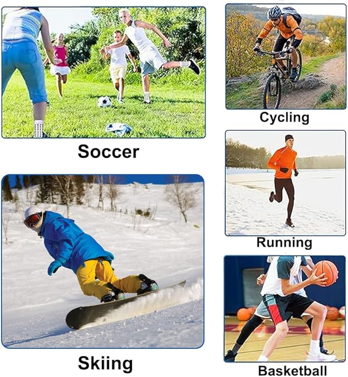 2 Set Anti-Slip Grip Soccer Socks with Shin Guard Sleeves, Sports Athletic Socks for Men Women