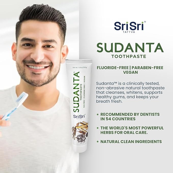 Sudanta 200g Herbal Fluoride-Free, Paraben-Free, Vegan, Natural Toothpaste with Ayurvedic Herbs