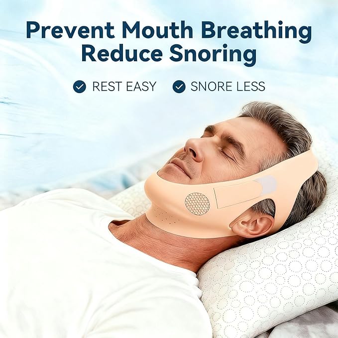 Chin Strap for Sleeping & Nighttime Support - Gently Keeps Mouth Closed to Promote Nasal Breathing for a More Restful Night, Skin Color