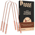 MasterMedi Pure Copper Tongue Scraper for Adults, Tongue Scrubber for Bad Breath, Easy to Use, Tongue Cleaner for Oral Care & Hygiene (Copper Pack of 3)