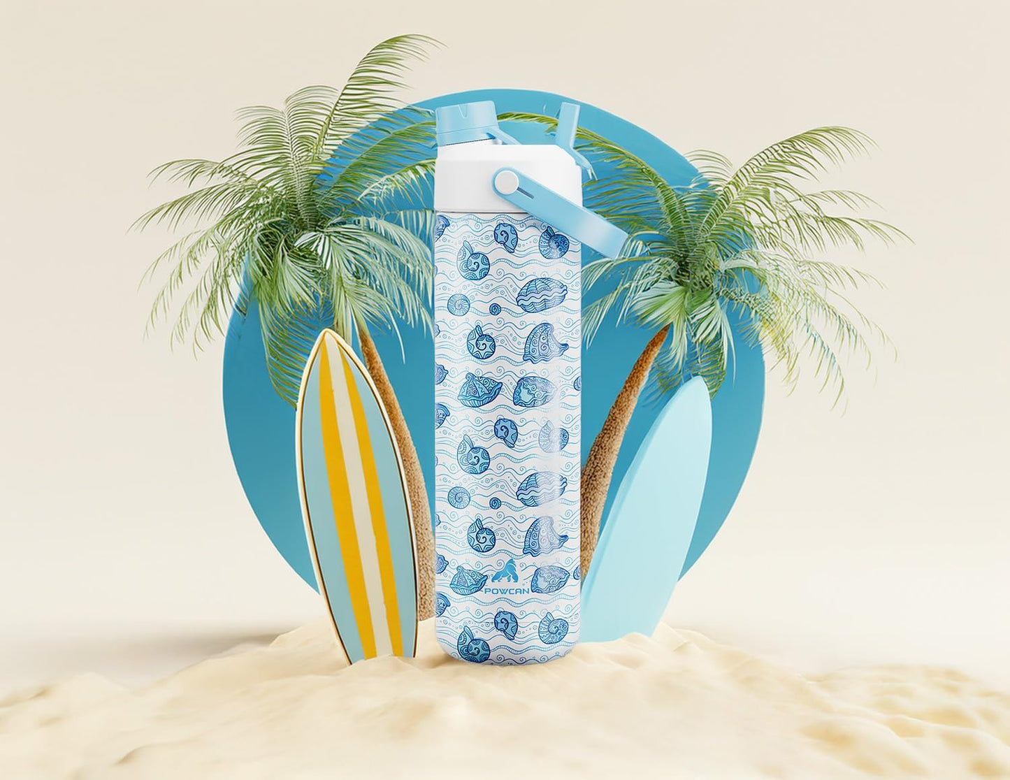 26 oz Insulated Water Bottle with 2-in-1 Straw and Spout Lid, Keep Cold 24H, Leak-Proof, Fits in Car Cup Holder, Stainless Steel Water Bottle for Sports, Travel, Gym, and School (Tidal Echo)