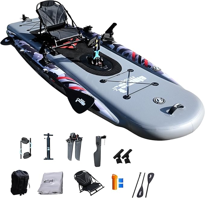 Inflatable Kayak Set: Includes 90in Kayak Paddles and High-Output Pump – SuperTough Mesh PVC and Wire Drawing Filling – Aluminum seat – Pedal System – 1 Person – 418lb Weight Capacity