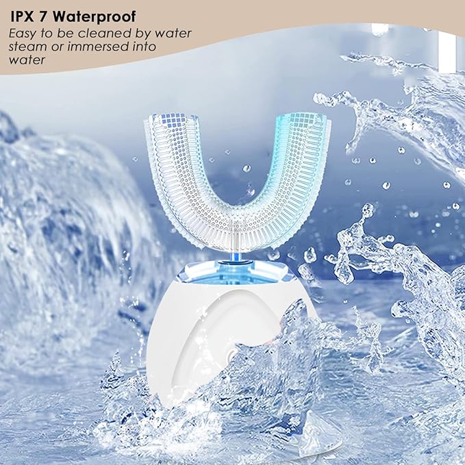 360 Ultrasonic Toothbrush, Automatic Toothbrushes Auto Sonic Tooth Brush, Teeth whitening Brush with Timer & Wireless Charging 360° Ultrasonic Electric Toothbrush for Adult