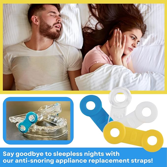 25 Pack: Replacement Straps for EMA Anti-Snoring Appliance, EMA Replacement Elastic Strap, Snore Guard Bands, Compatible with Myerson EMA Snore Appliance (White (Soft), 16mm)