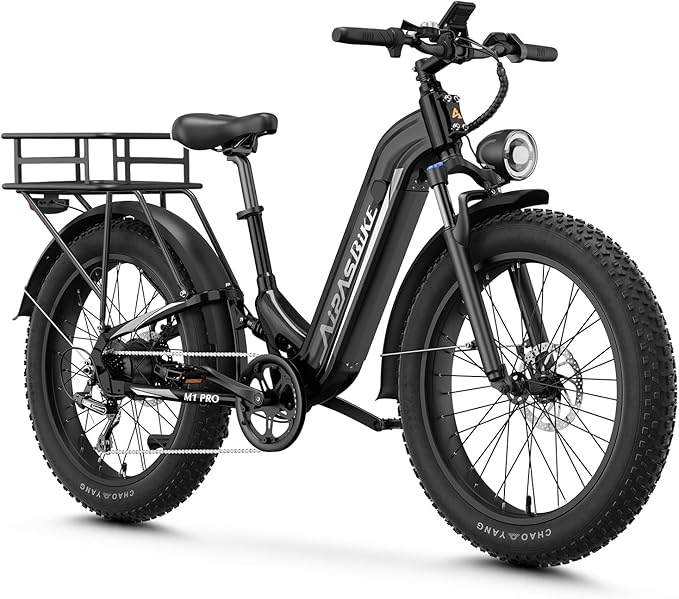 M1 Pro Electric Bike, 1800W Peak Motor Electric Bike for Adults, 48V 17.5Ah, 26'' x 4.0'' Fat Tire Electric Mountain Bike, Ebike with 85 Miles, 36MPH, 7 Speed 110Nm and Dual Suspension