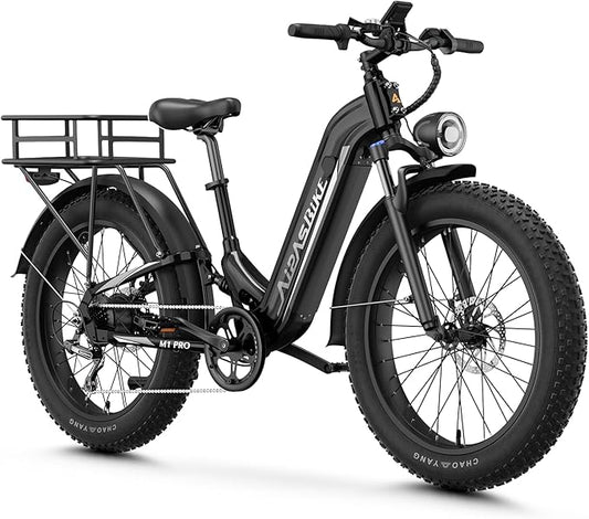 M1 Pro Electric Bike, 1800W Peak Motor Electric Bike for Adults, 48V 17.5Ah, 26'' x 4.0'' Fat Tire Electric Mountain Bike, Ebike with 85 Miles, 36MPH, 7 Speed 110Nm and Dual Suspension