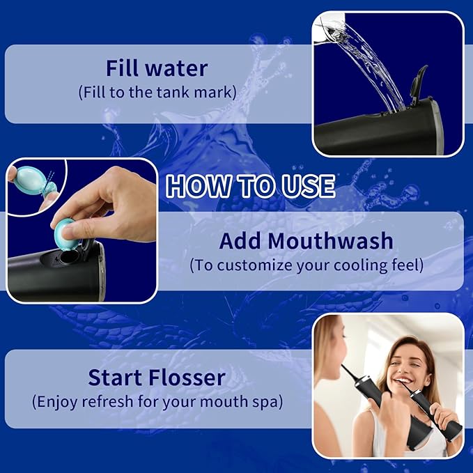 MySmile Water Flosser Mouthwash, Travel Size Concentrated Mouth Wash for Adults, 15x Concentrated Equals 200 FL oz, Alcohol Free for Bad Breath, Fresh Mint, (30 Uses, 0.06 fl oz)