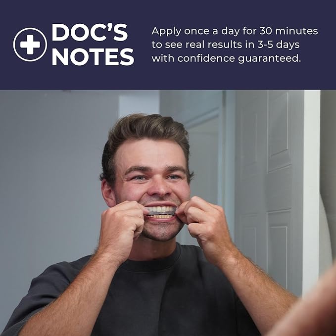 Teeth Whitening Strips for Men – Mint Fresh | 14 Treatments | Enamel Safe Hydrogen Peroxide Formula with Mint | FoamFlex™ Technology | No Sensitivity, Professional Whitening Kit.