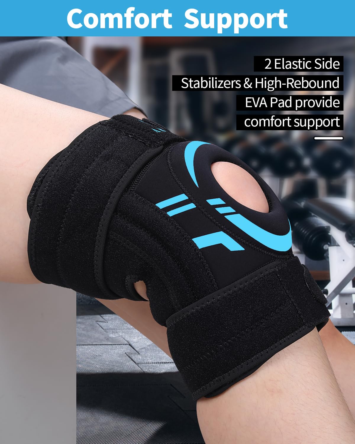 ABYON Knee Brace for Pain Relief, Meniscus Tear, Arthritis, ACL and Joint Support – Open Patella Dual Side Stabilizer Knee Support with Medical-Grade Compression for Men and Women - Please Check How To Size Video