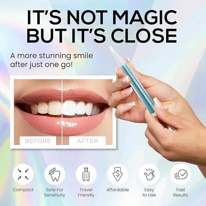 Venus Visage Teeth Whitening Pen (1 Pack) - Effective Teeth Whitening Gel - 10+ Uses - Professional Formula - Mint Flavor - No Sensitivity