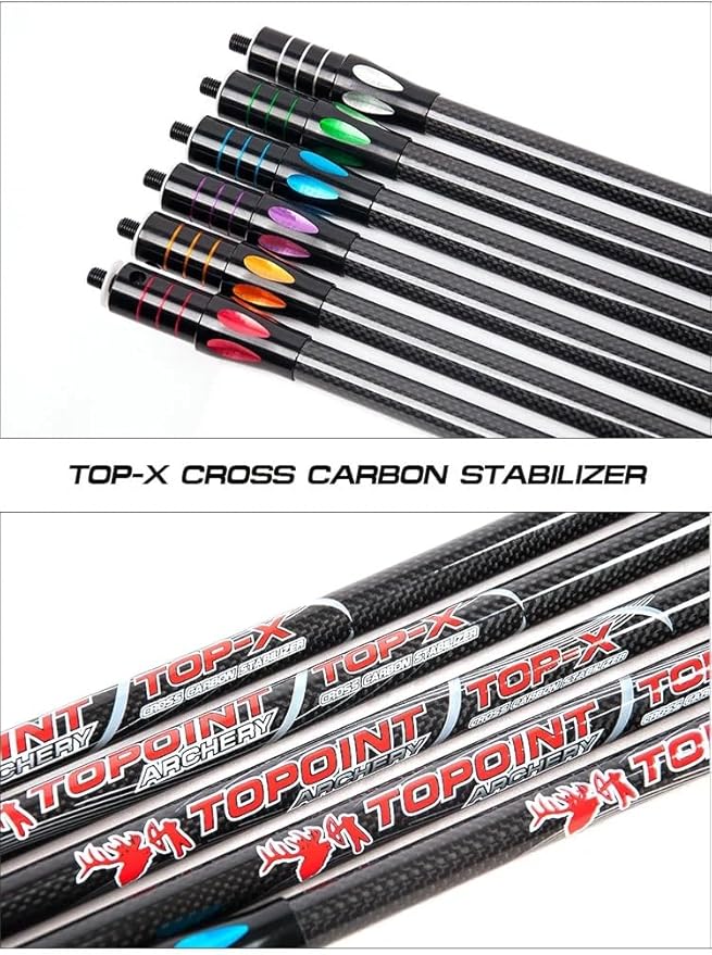 10 Inch 12 Inch 15 Inch Archery Bow Stabilizer Balance Bar Rod Side Rod Carbon Fiber Stabilizer Dampen Weight for Compound Bow Recurve Bow Accessory