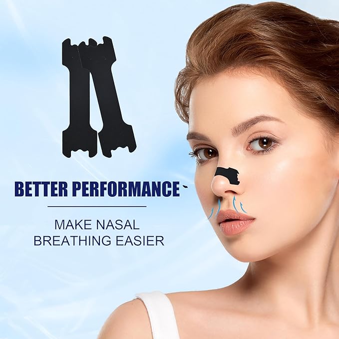 120Pcs Nasal Strips for Snoring, Nose Strips for Breathing, Snoring Aids for Men & Women, Helps Reduce Snoring & Improves Sleep (Black,120)