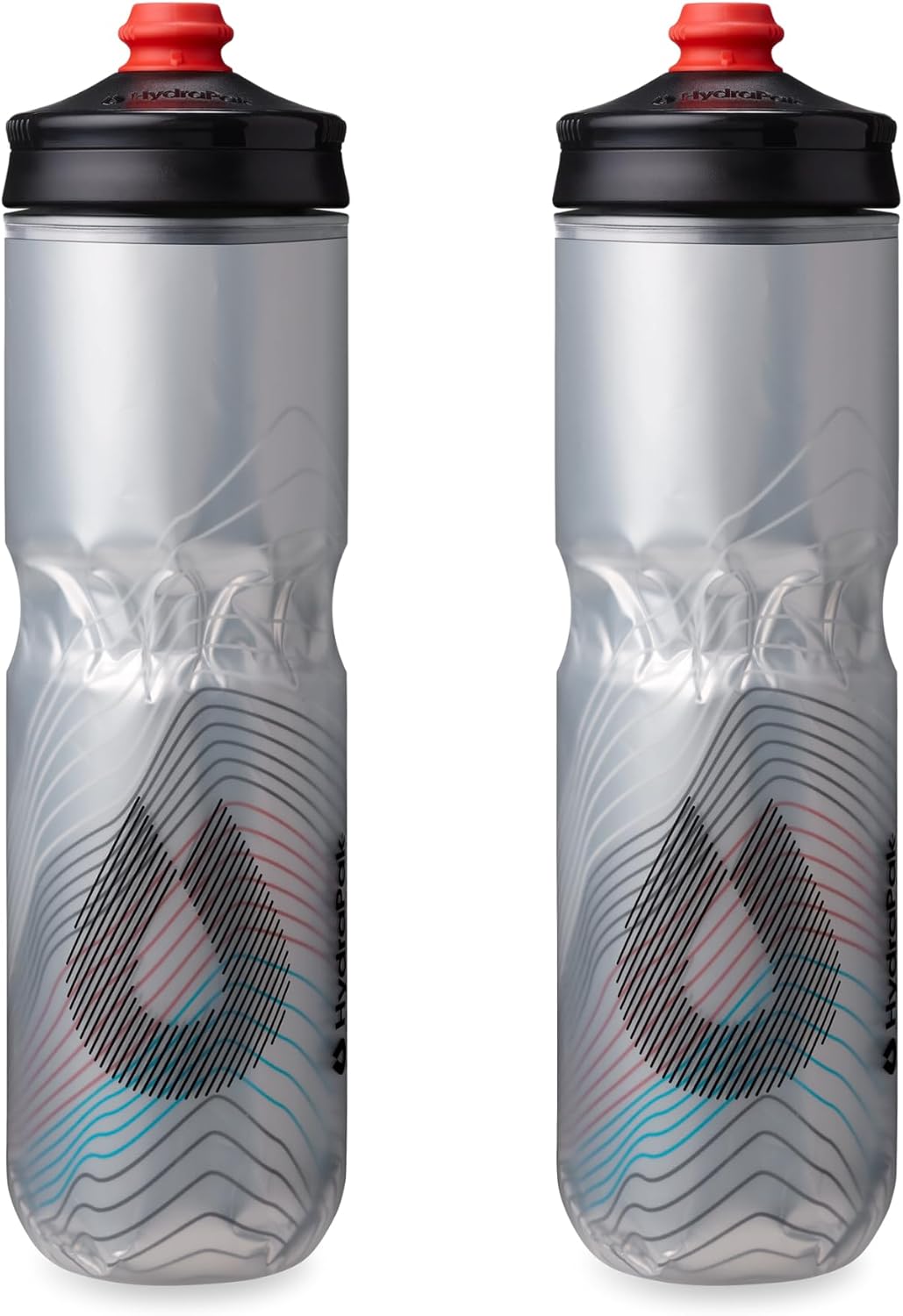 HydraPak Polar Surge Insulated Bike Water Bottle 2-Pack (20oz or 24oz) - High Flow, Fits Most Bike Cages, For Cycling & Sports