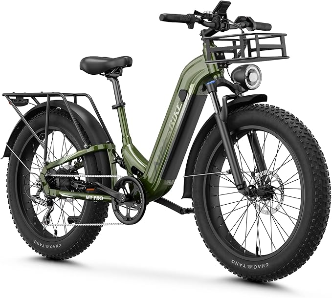M1 Pro Electric Bike, 1800W Peak Motor Electric Bike for Adults, 48V 17.5Ah, 26'' x 4.0'' Fat Tire Electric Mountain Bike, Ebike with 85 Miles, 36MPH, 7 Speed 110Nm and Dual Suspension
