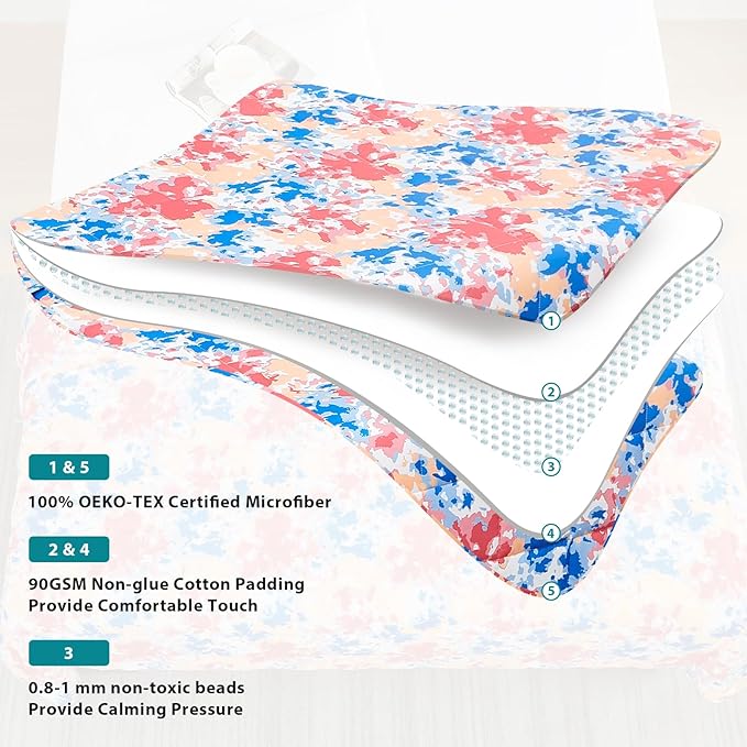 L'AGRATY Weighted Blanket - 60"x80", 15lbs Cooling Breathable Heavy Blanket with Glass Beads for Adult All-Season