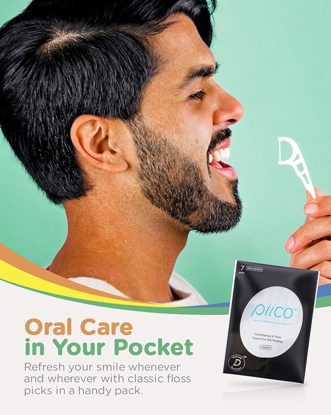 Piico Unflavored Kids Floss - No Fluoride Dual Line Dental Floss Picks - Fun Oral Care in Colorful Floss Sticks Design - Flossers Prevent Tooth Decay & Gum Disease - 300 Playground Dino & Travel Case