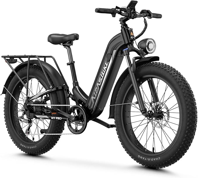 M1 Pro Electric Bike, 1800W Peak Motor Electric Bike for Adults, 48V 17.5Ah, 26'' x 4.0'' Fat Tire Electric Mountain Bike, Ebike with 85 Miles, 36MPH, 7 Speed 110Nm and Dual Suspension