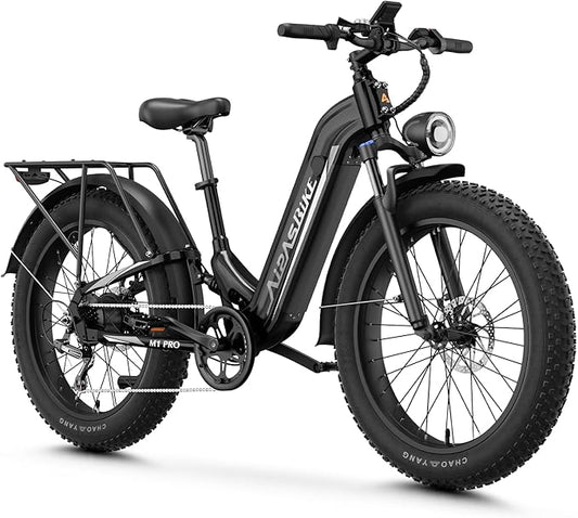 M1 Pro Electric Bike, 1800W Peak Motor Electric Bike for Adults, 48V 17.5Ah, 26'' x 4.0'' Fat Tire Electric Mountain Bike, Ebike with 85 Miles, 36MPH, 7 Speed 110Nm and Dual Suspension