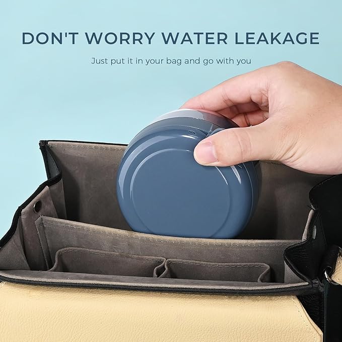 Denture Case, Leak Proof Denture Bath Cup, Denture Soaking Container Cups for Dentures, Retainers, Mouth Guard Storage Case, Full & Partial Denture Cleaning Holder Box with Strainer, Blue