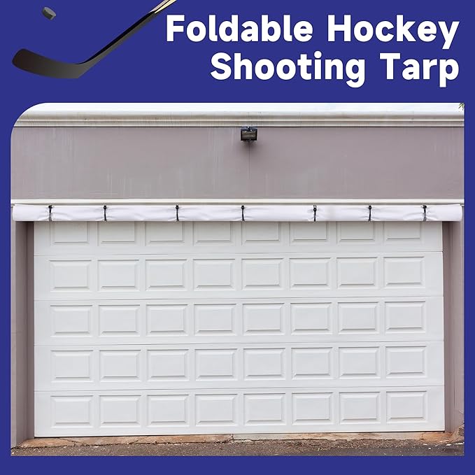 MABOZOO Hockey Shooting Tarp, 16ft x 8 ft Hockey Training Equipment for Shooting Foldable Target Practice Protect Wall or Garage Door