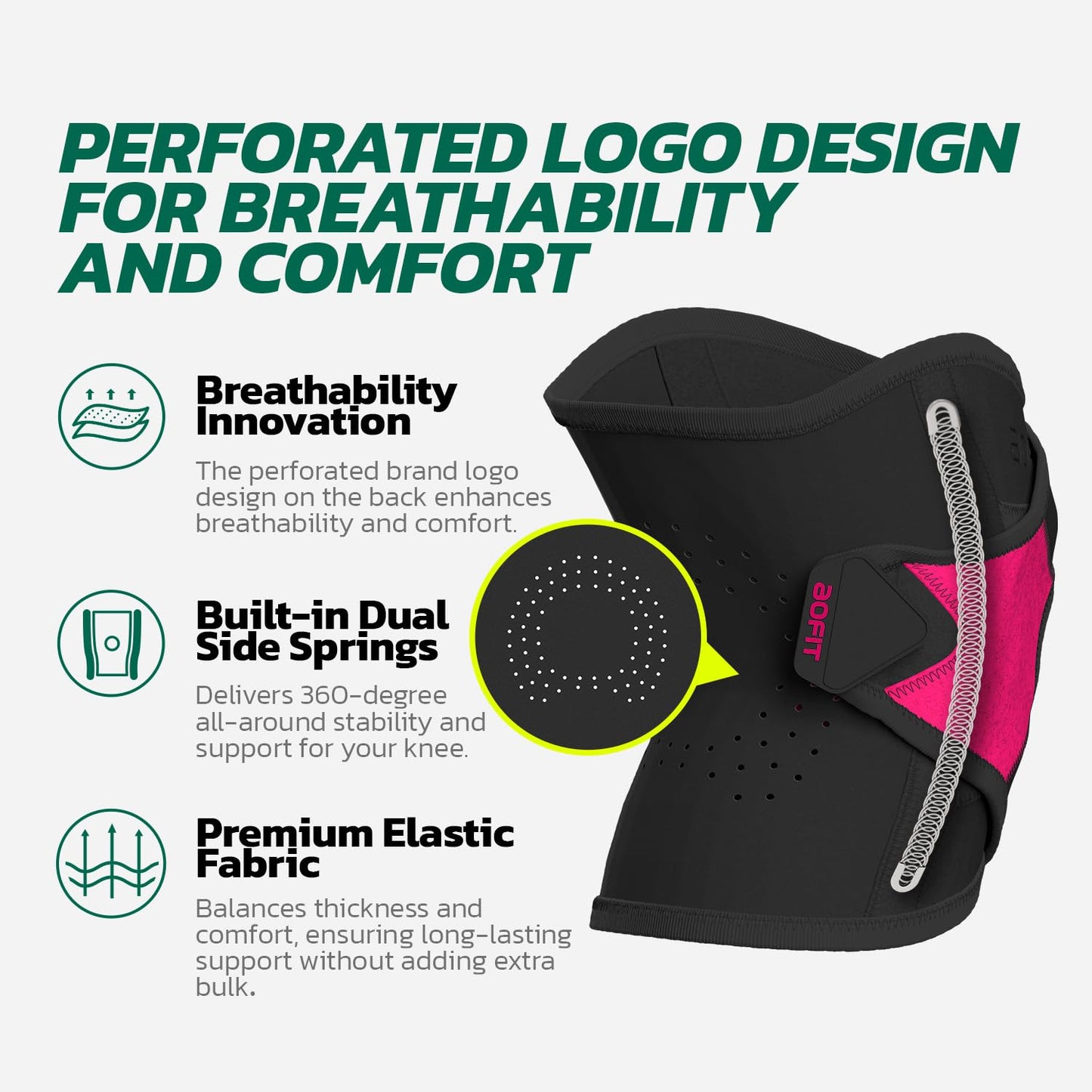 Knee Brace for Men Women Knee Pain Meniscus Tear Arthritis Patella Dislocation Best Osteoarthritis Adjustable Compression with Memory Stabilizers for ACL MCL Breathable for Injury Recovery M