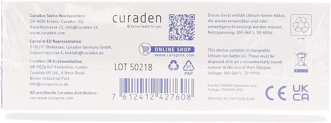 Curaprox Hydrosonic Easy Sonic Toothbrush – for Daily Gum Care and Plaque Control | Simple, Effective, Reliable | One Brush Head