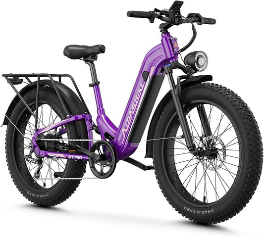 M1 Pro Electric Bike, 1800W Peak Motor Electric Bike for Adults, 48V 17.5Ah, 26'' x 4.0'' Fat Tire Electric Mountain Bike, Ebike with 85 Miles, 36MPH, 7 Speed 110Nm and Dual Suspension