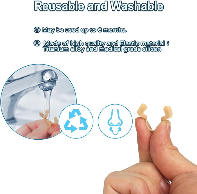 Easy Breath Nasal Dilator – Adjustable Titanium & Silicone Snoring Solution for Better Sleep, Boost Airflow – Reusable Comfortable Breathing Athlete Exercising (S)