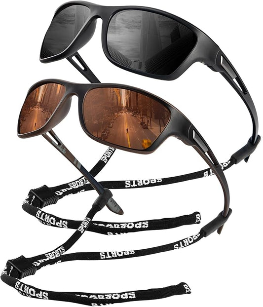 KALIYADI Polarized Sunglasses for Men, Sports Sun Glasses for Driving Cycling Fishing with UV protection