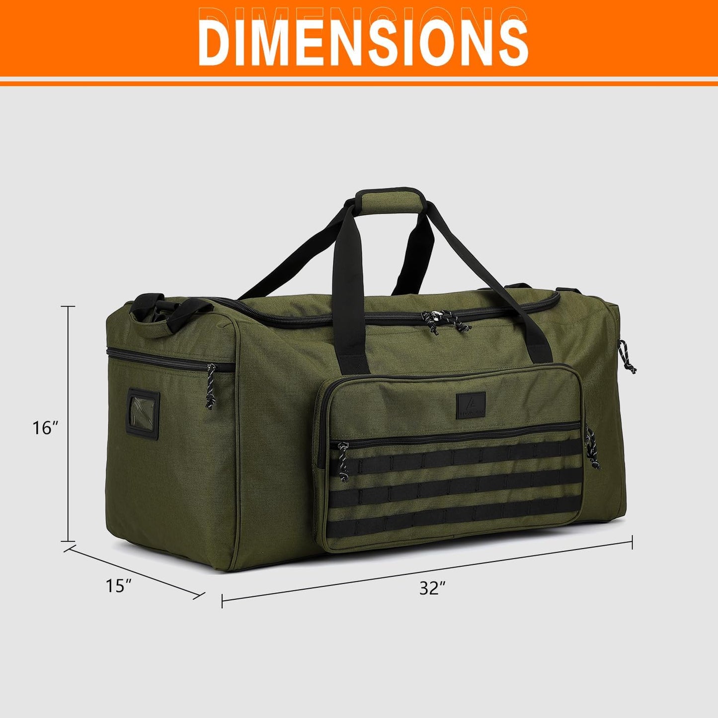 125L Extra Large Gym Duffle Bag for Men Women with Shoes Compartment Heavy Duty Tactical Sports Duffel Bag Big Football Baseball Basketball Soccer Hockey Team Equipment Bag, Green