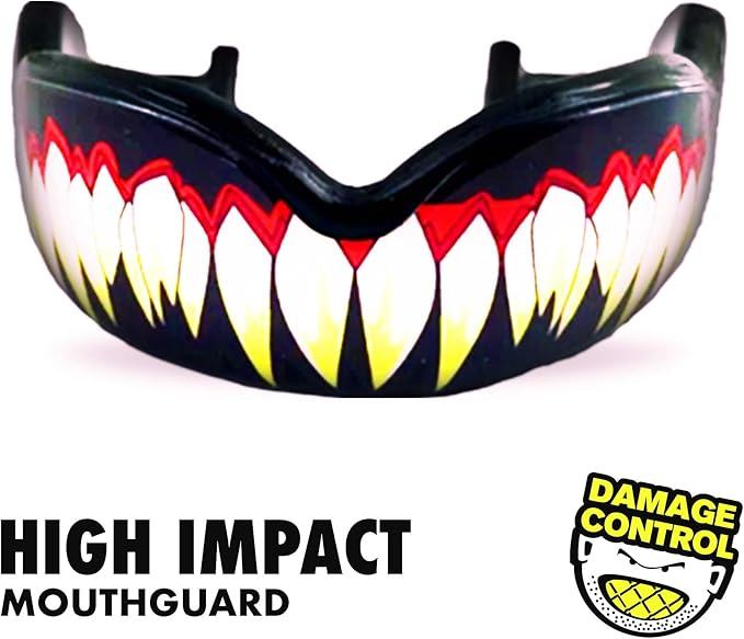 DAMAGE CONTROL High-Impact Mouth Guard – Sports Mouthguard for Boxing, Football, Hockey, Lacrosse & Basketball, Protects Teeth & Jaw, Protective Mouthpiece for Adults & Youth (Youth, SymBite 2.0)