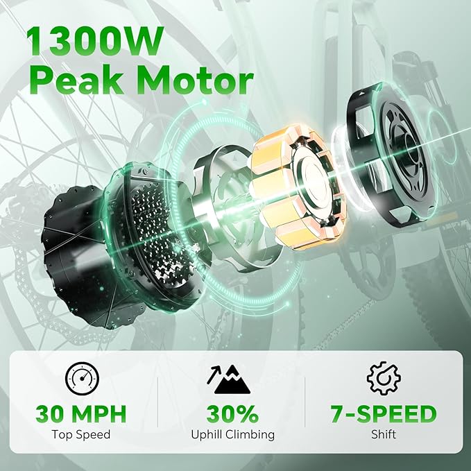 2 Seater Electric Bike, 48V 20AH(𝟗𝟔𝟎𝐖𝐇) Large Removable Battery, 𝟏𝟑𝟎𝟎𝐖 Peak Motor, 20"x 4.0" Fat Tire Ebike for Adults, 80+Miles Max,30+MPH, City Couple E Bike for All Terrain