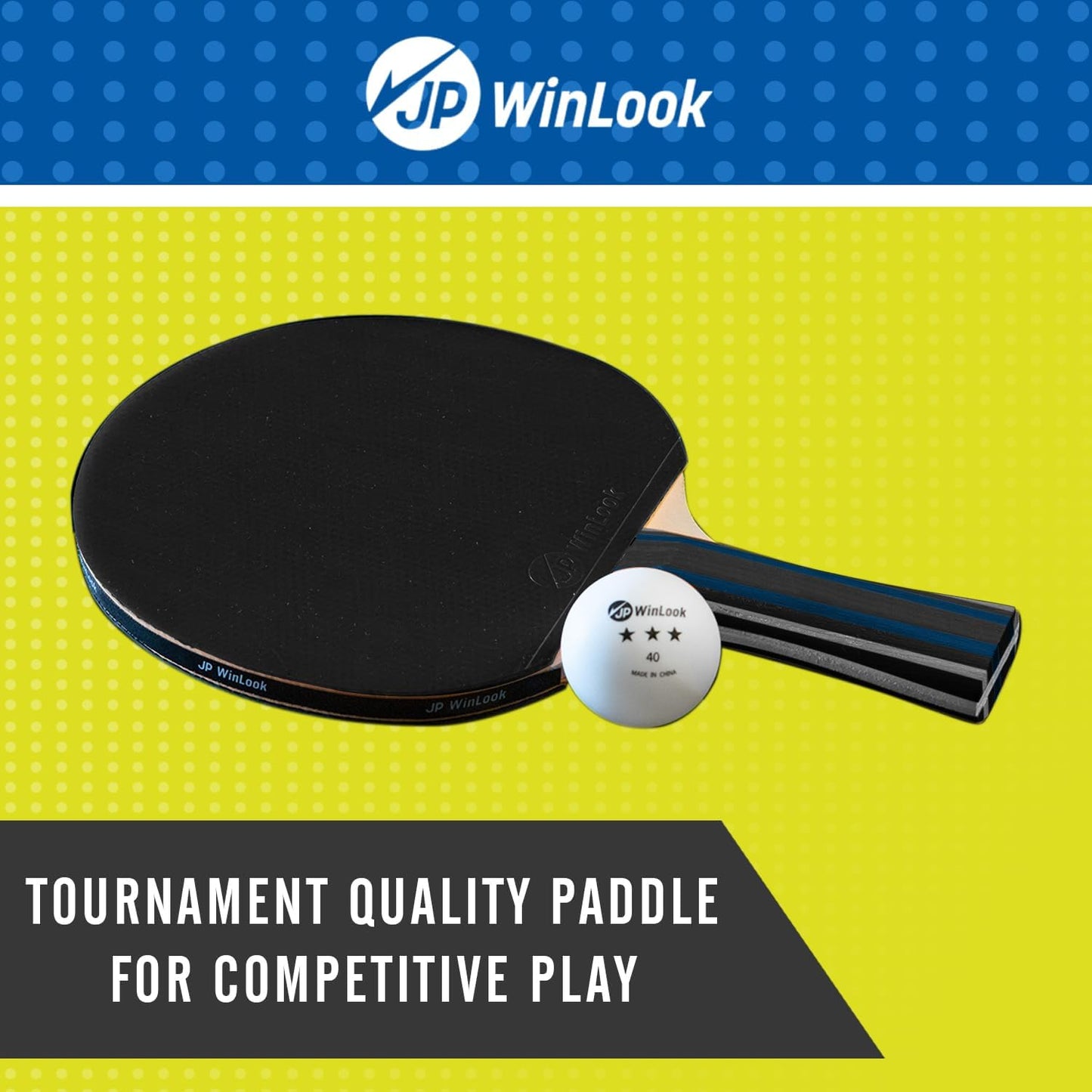 JP WinLook Ping Pong Paddles Sets - Portable Table Tennis Paddle Set with Ping Pong Paddles Professional Case & Ping Pong Balls - Premium Table Tennis Racket Player Set for Indoor & Outdoor Games