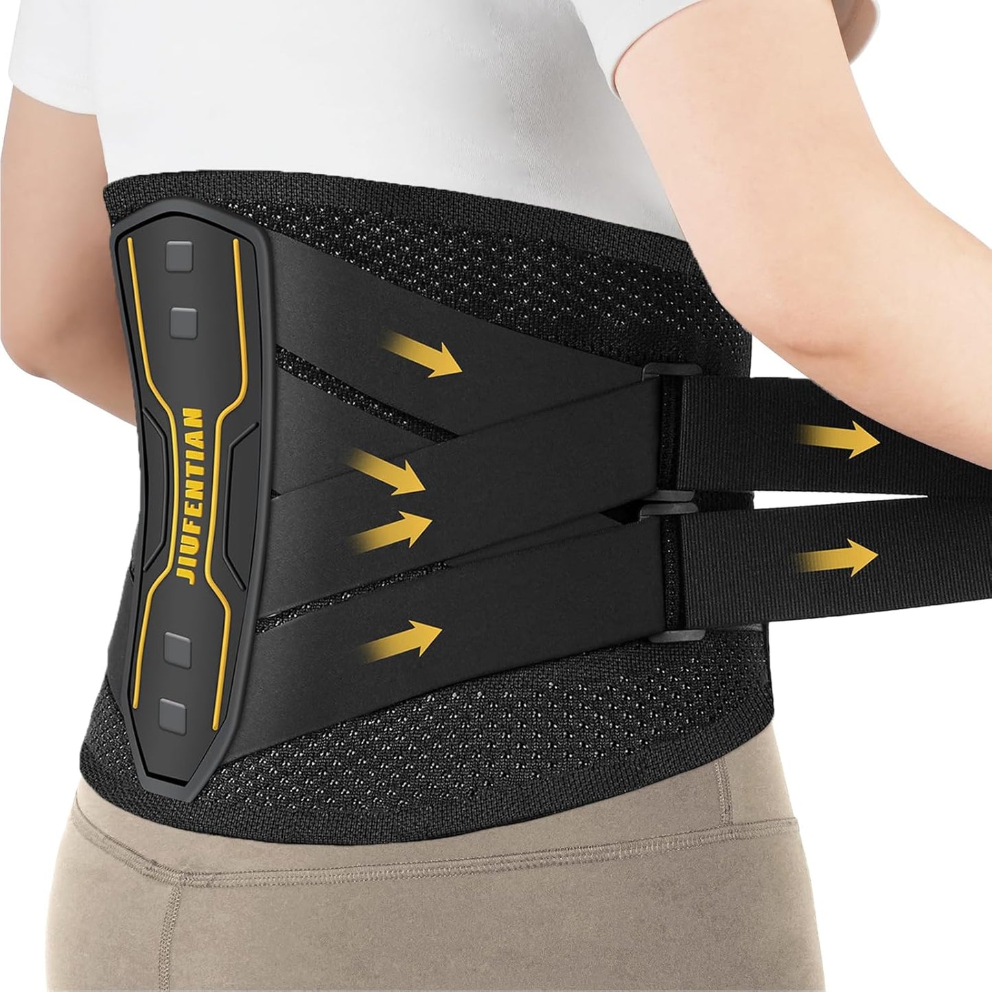 JIUFENTIAN Back Brace for Lower Back with Support System for men and Women -Lumbar Support Brace for Herniated Disc Lower Back Brace for Sciatica, Scoliosis,Heavy Lifting and Work(Medium)