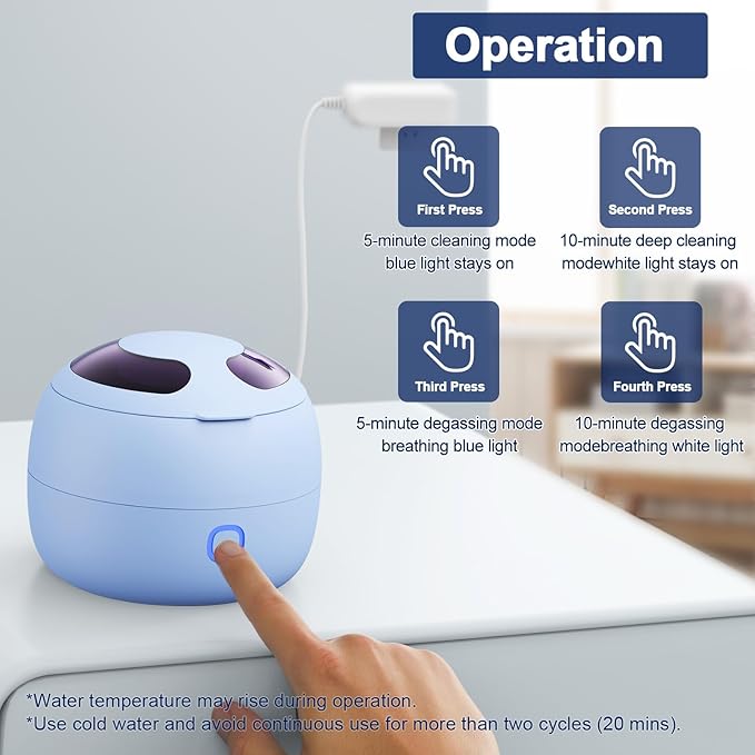 Upgraded Ultrasonic Retainer Cleaner, 45kHz Retainer Cleaner Machine for Denture Cleaner, Retainer Cleaner, Mouth Guard Cleaner, Night Guard Cleaner, Denture Cleaner with 200ML Dental Cleaning Pod1