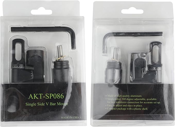 AMEYXGS Archery Bow Stabilizer for Compound Bow, 3K Carbon Fiber 6", 8", 10", 12" 15" Rods, Damping System, Weights Kit, Single Side V-Bar Mount,Quick Disconnect