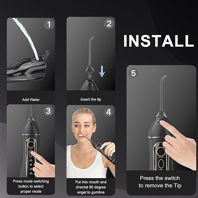 Replacement Tips for Nicwell Oralfree Water Flosser, Water Flosser Replacement Heads Oral Irrigator Jet Tip Compatible F5025/ FC159 Water Flosser（ 4 Tips Combo）