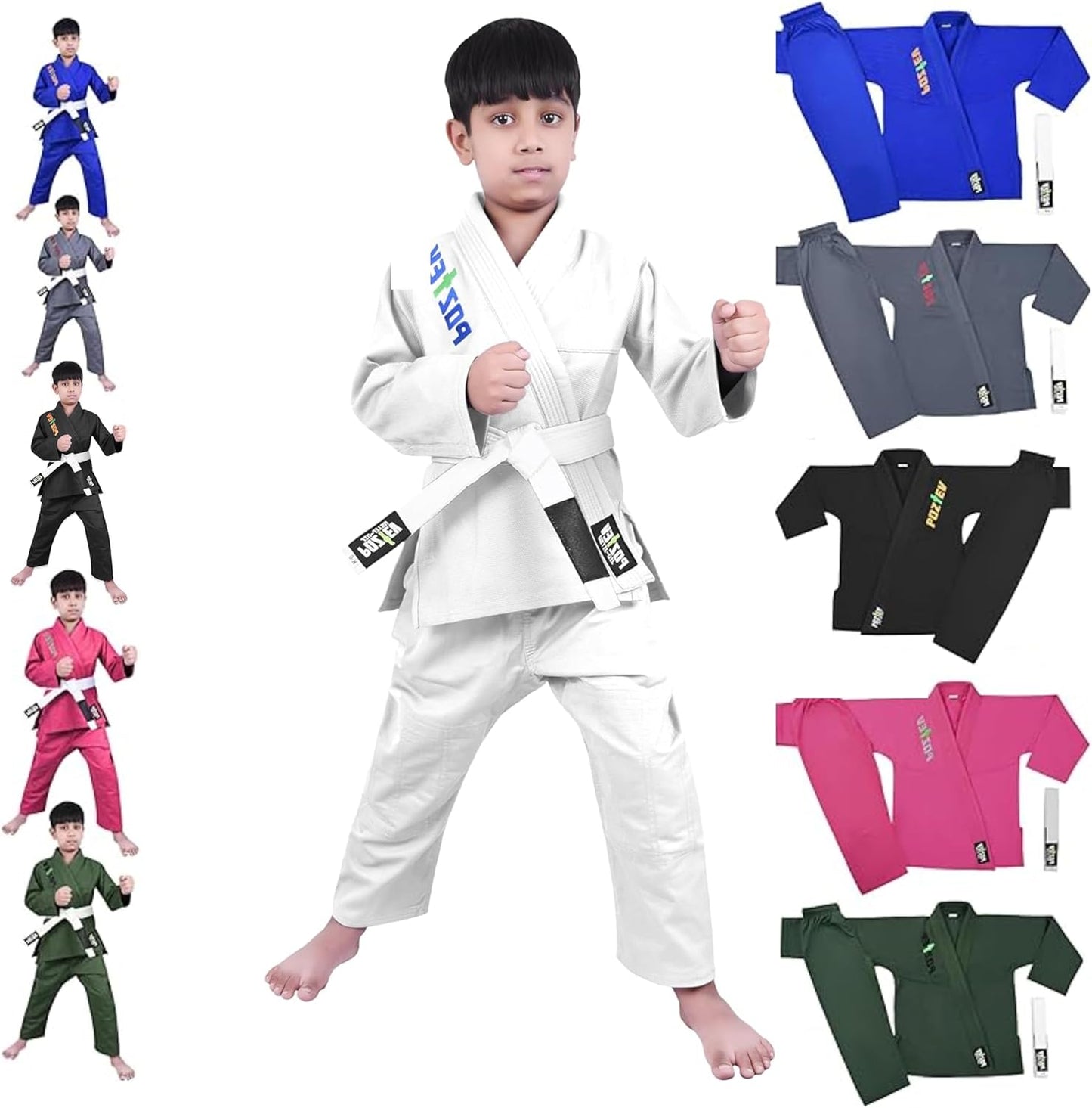 Kids Brazilian Jiu Jitsu Gi For Kids BJJ Gi Youth Grappling Kimonos Preshrunk Lightweight Martial Arts Uniform