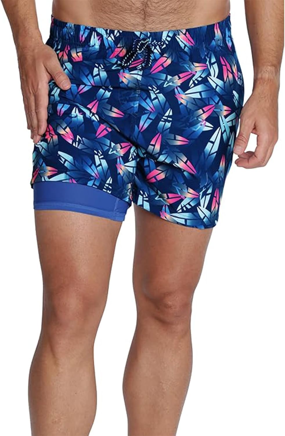 INGEAR Men's Athletic Stretch Workout Shorts Gym Quick Dry Running Trunks Boxer Lining