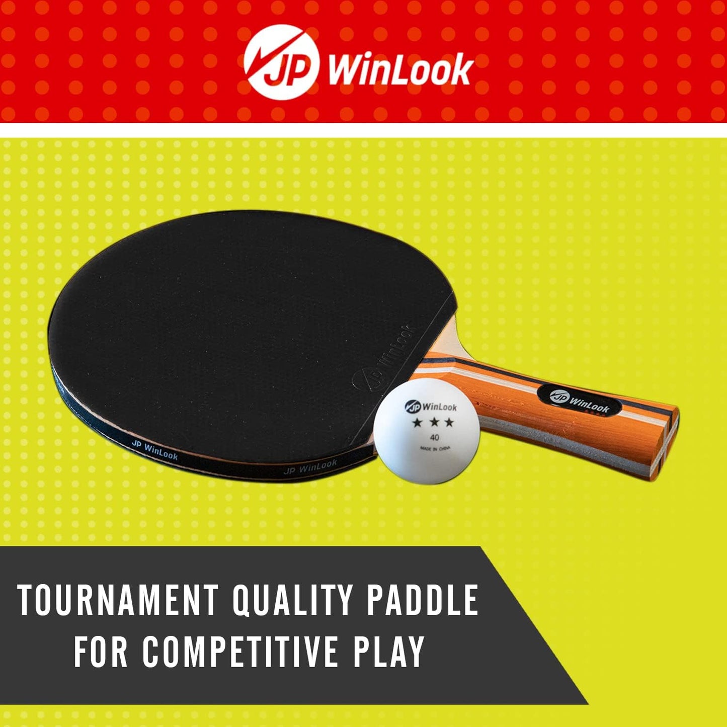 JP WinLook Ping Pong Paddles Sets - Portable Table Tennis Paddle Set with Ping Pong Paddles Professional Case & Ping Pong Balls - Premium Table Tennis Racket Player Set for Indoor & Outdoor Games