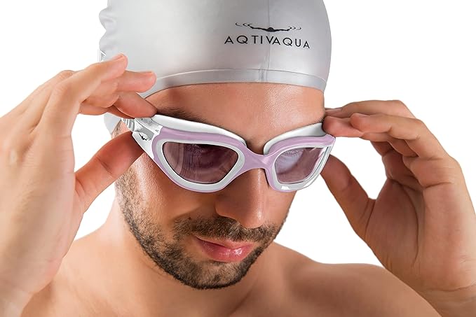 AqtivAqua Swimming Goggles, DX Wide View Swim Goggles for Adult Men Women, Anti Fog No Leaking