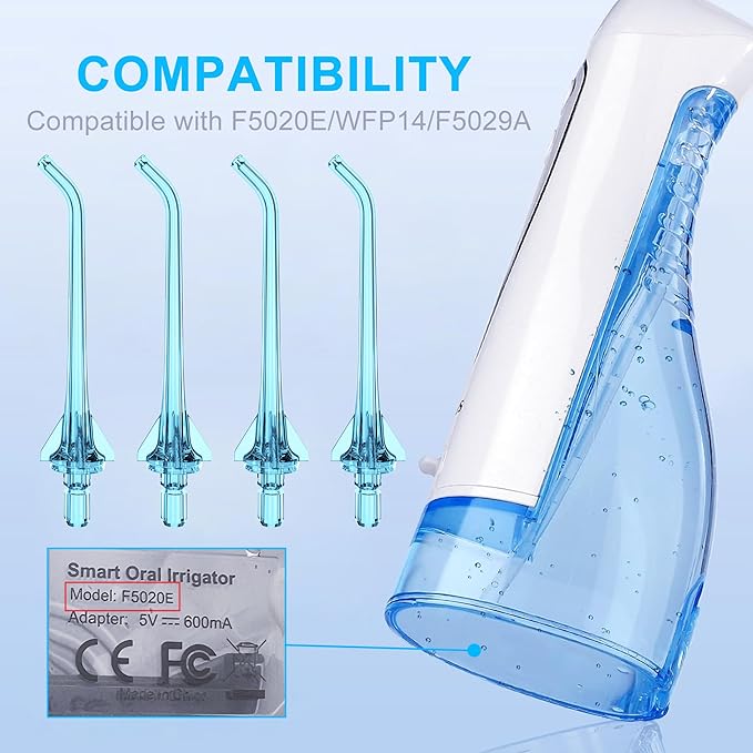 Replacement Heads for COSLUS Water Dental Flosser, Water Flosser Replacement Tips Only Compatible COSLUS C20 (F5020E), E40 (WFP14), C31 (F5023), C50, and C51 Water Flosser（Blue）